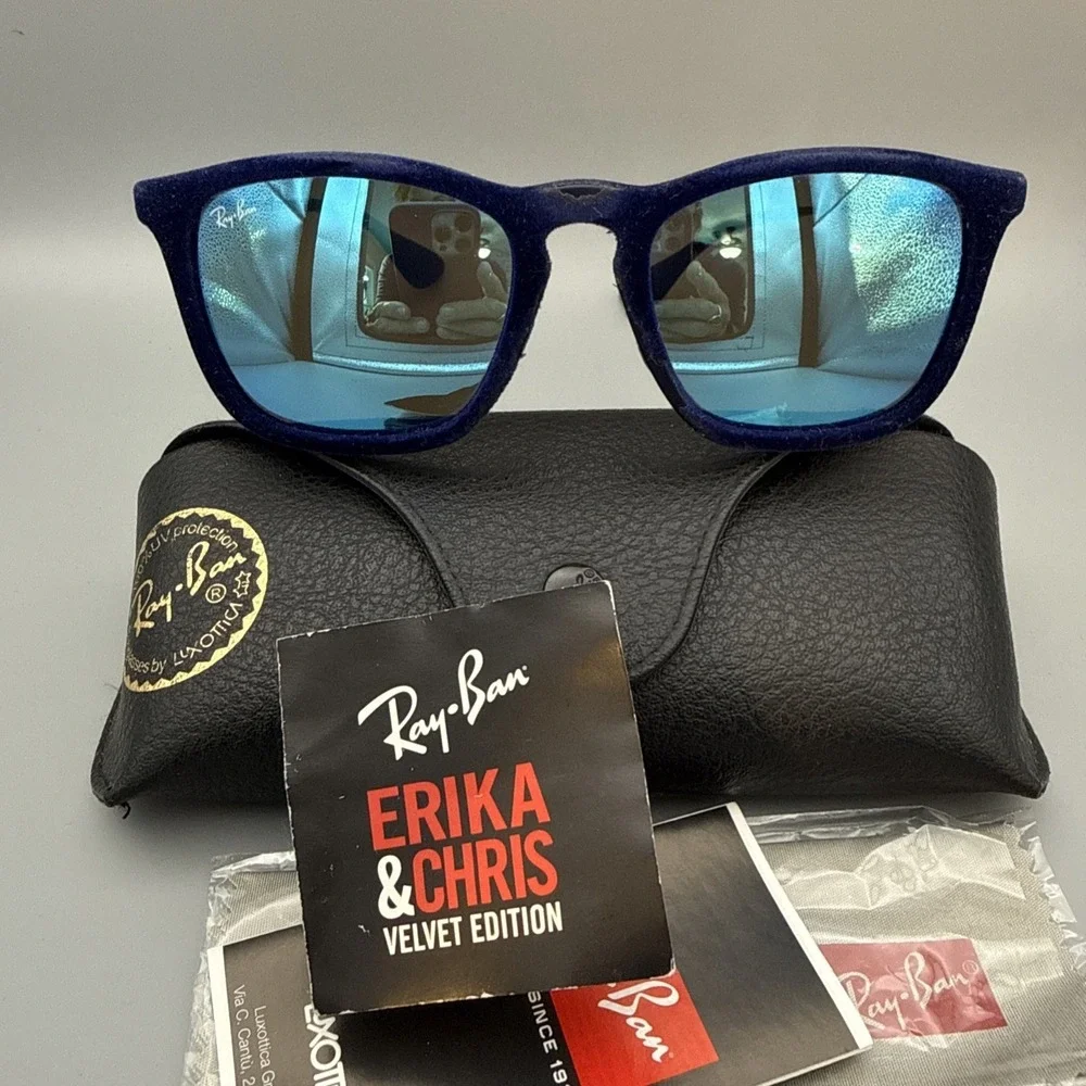 Ray-Ban RB4187 Authentic 6081/55 Blue Velvet Frame Sunglasses w/Cloth & Case